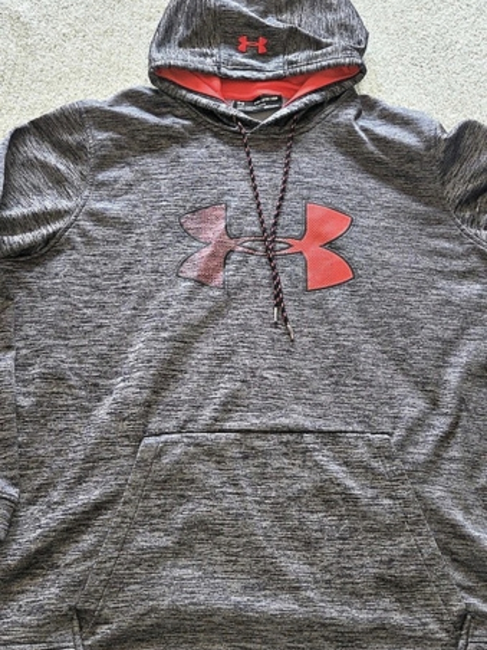 Under Armour ColdGear Storm Twist Hoodie Boys XXL Gray & Red